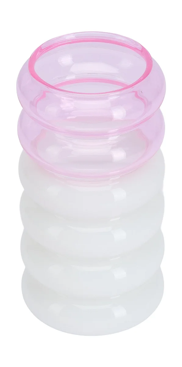 Vase/Kerzenhalter 13 cm Bubble pink/milkwhite