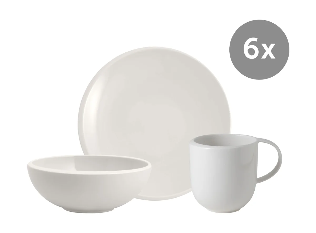 Frühstücksset NewMoon mit Teller, Bowl und Henkelbecher, 18-tlg.