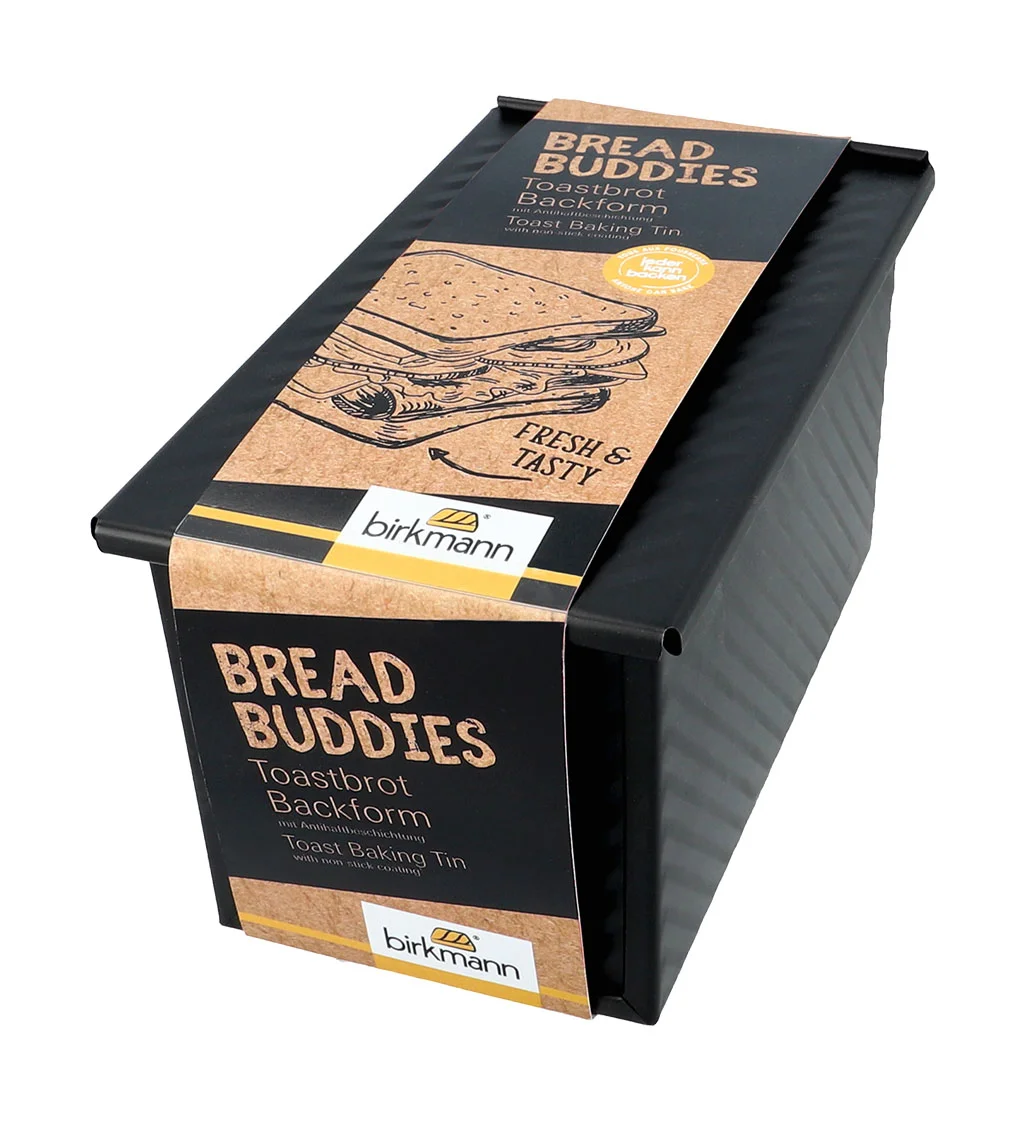 Toastbrot Backform 21cm mit Deckel schwarz Bread Buddies