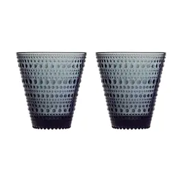Trinkglas 2er-Set Kastehelmi dark grey Iittala