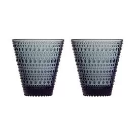 Trinkglas 2er-Set Kastehelmi dark grey Iittala