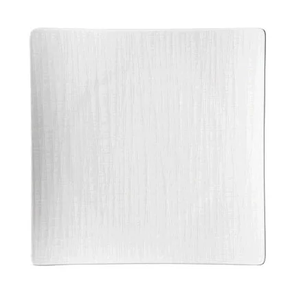 Teller quadr. 27 cm flach Mesh Weiss