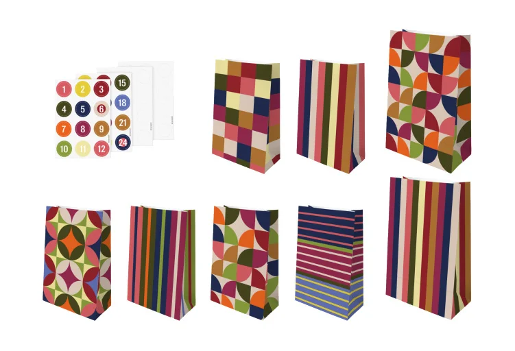 Adventskalendertüten 24er-Set bunt