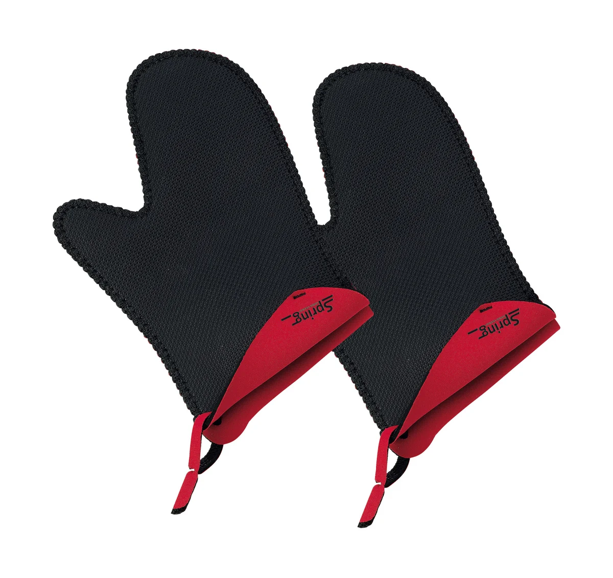 Topfhandschuhe 2er-Set Grips schwarz/rot