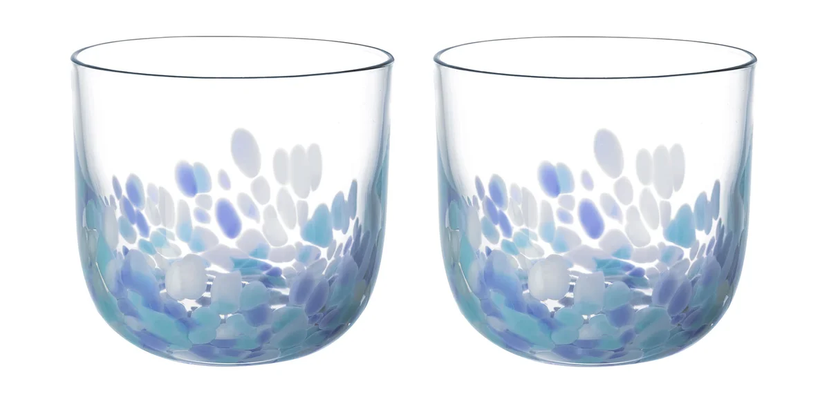 Wasserglas 2er-Set Like Confetti Aqua