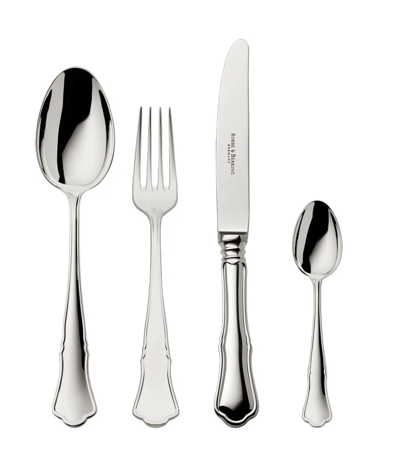 4 tlg. Garnitur Alt Chippendale 150 g versilbert