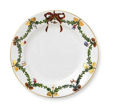 Star Fluted Christmas Teller 21 cm