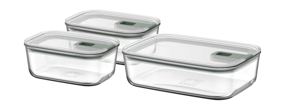 Glas-Frischhaltedose 3-tlg. EasyClip Nordic Sage