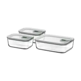 Glas Frischhaltedose EasyClip NEU Nordic Sage 3er Set 2x700 ml + 1500 ml Mepal
