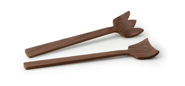 Salatbesteck 30,5cm Tulip Walnuss