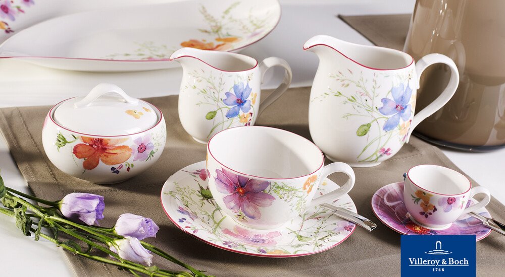 tischwelt-villeroy-boch-mariefleur-tea-porzellan-tee-tasse-kaennchen-milchkaennchen-teekanne-zuckerdose