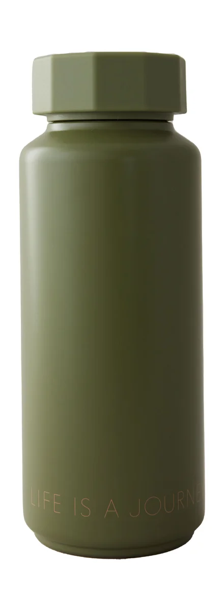 Thermoflasche 0,5 l Ton-auf-Ton Life is a journey olive