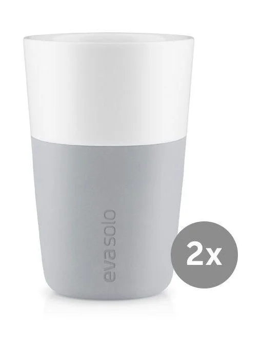 2 Cafe-Latte-Becher 0,36l Marble grey