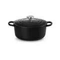 Runder Bräter 26cm Schwarz Matt Gusseisen - Signature Le Creuset