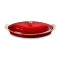 Fischbackform 34cm m.Deckel Tradition kirschrot Le Creuset