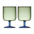Weinglas 2er-Set Torino grün/blau Lyngby Glas