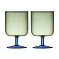 Weinglas 2er-Set Torino grün/blau Lyngby Glas
