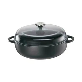 Bauernpfanne mit Glasdeckel 28 cm Provence schwarz Küchenprofi