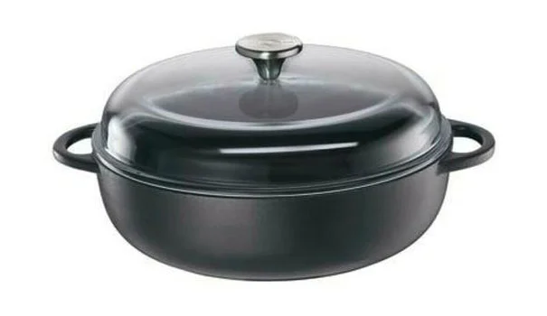 Bauernpfanne mit Glasdeckel 28 cm Provence schwarz