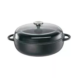Bauernpfanne mit Glasdeckel 28 cm Provence schwarz Küchenprofi
