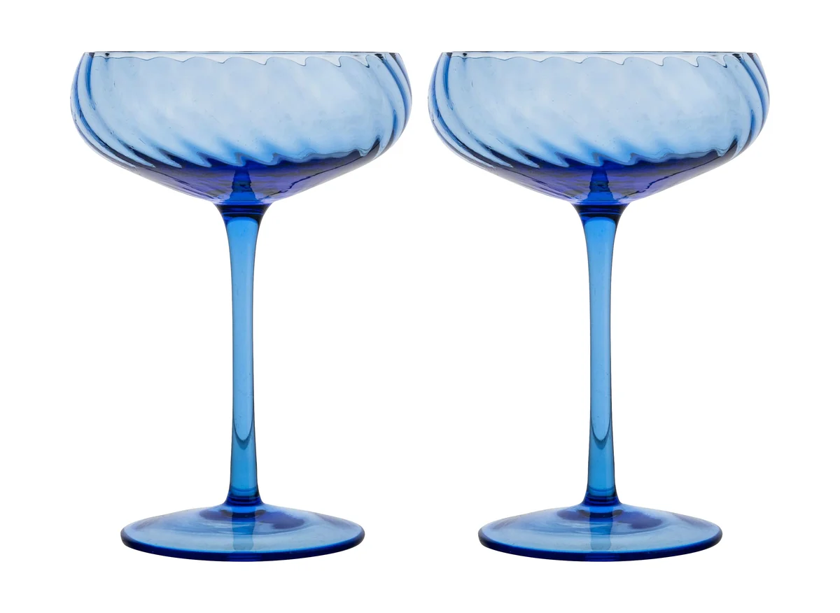 Champagner-Schale 2er-Set Opacity blau