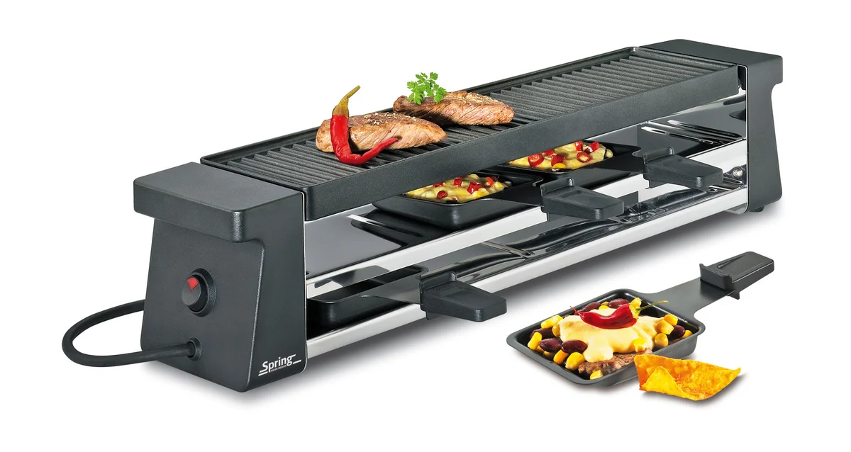 Raclette für 4 55x12x11 cm Compact schwarz