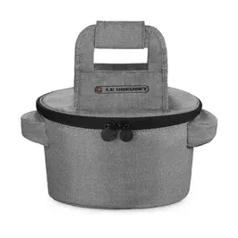 Tragetasche rund grau für Bräter und Töpfe 28 und 30cm Le Creuset