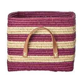 Raffia Aufbewahrungskorb 30 cm Aubergine Rice