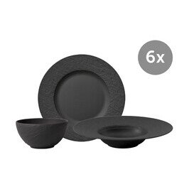 Set Manufacture Rock Speiseteller 27cm, Pastateller 29cm, Bowl 0,43l 18-tlg. Villeroy & Boch
