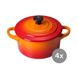 Mini Cocotte 4er Set ofenrot Le Creuset
