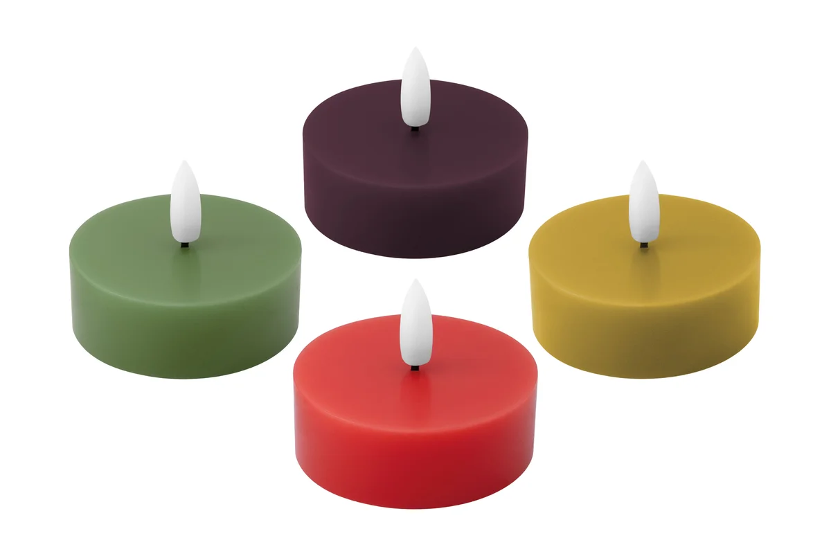 Levi LED-Teelicht-Set 4-tlg. bunt
