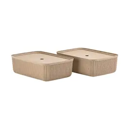 Aufbewahrungsbox 17,0 l 2er-Set Pulp Natural Brown Zone Denmark