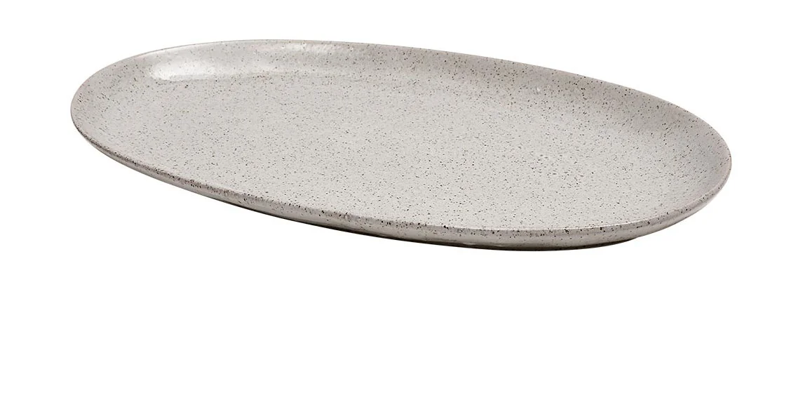Servierplatte oval 41x25 cm Artisan hellgrau