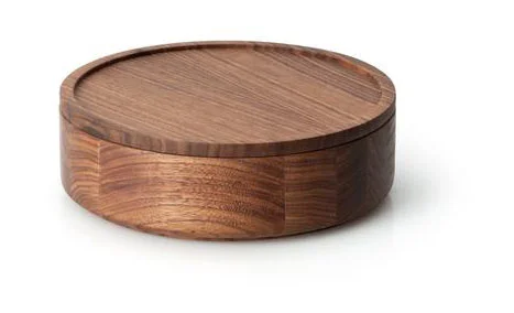 Dose ⌀ 19 x 6 H cm Walnuss