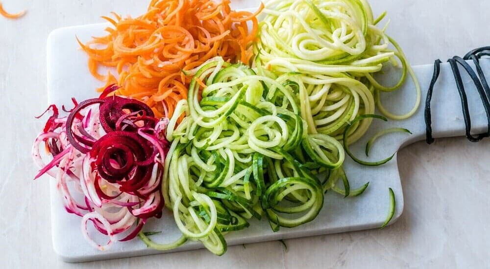 Gemüse in Spiralenform