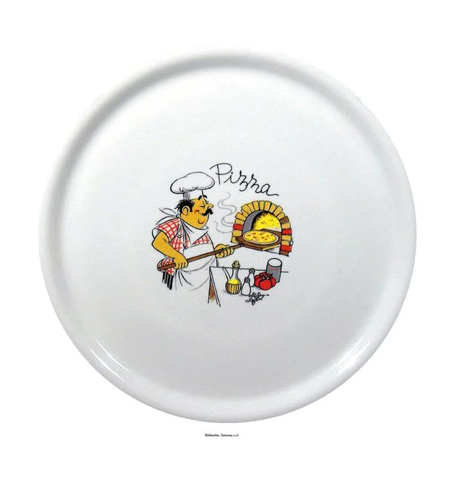 Pizzateller Pizzabäcker Saturnia Porzellan weiss