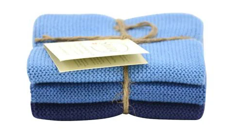 Wischtücher 3er-Pack staubiges blau kombi