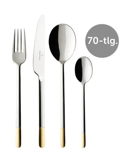 Besteck-Set 70-tlg. Ella Edelstahl teilvergoldet
