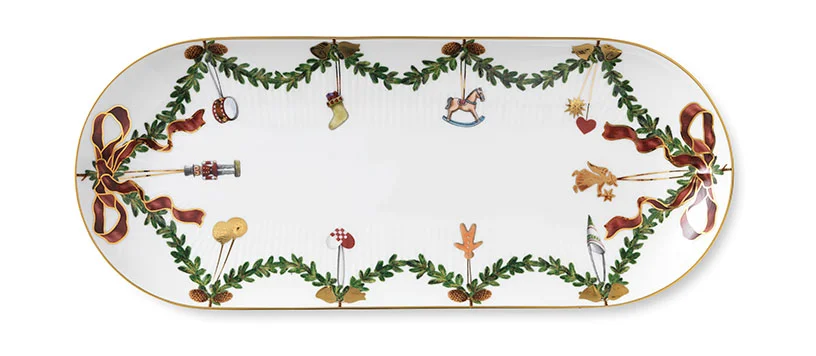 Star Fluted Christmas Platte 39x16 cm