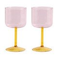 Weinglas 2er-Set Tint pink/gelb Hay