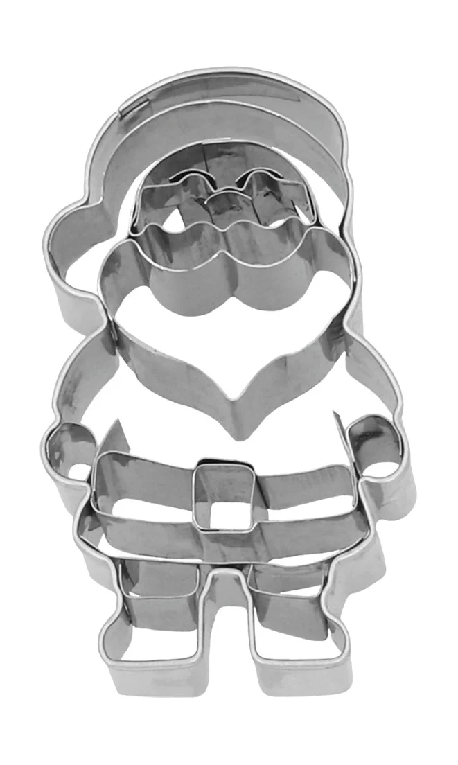 Präge-Ausstecher Happy Santa 6,5 cm edelstahl