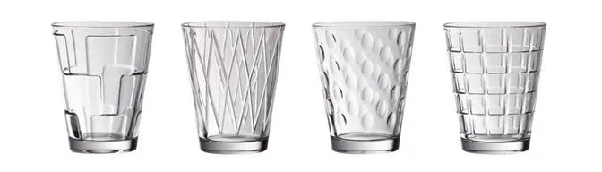 Wasserglas 4er-Set Dressed Up klar