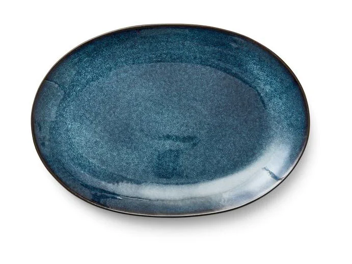 Platte oval 36x25cm dunkelblau