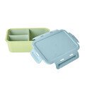 Lunchbox hellgrün mit hellblauem Deckel und drei austauschbaren Fächern in grün Rice