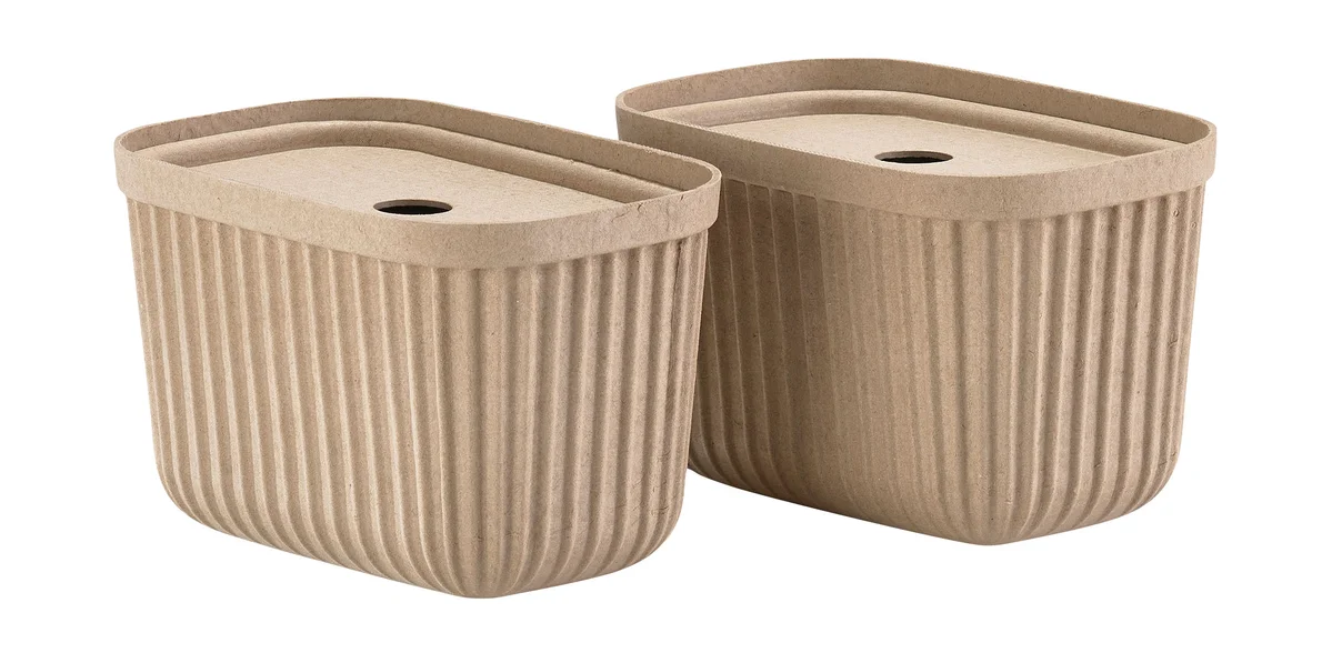 Aufbewahrungsbox 3,2 l 2er-Set Pulp Natural Brown