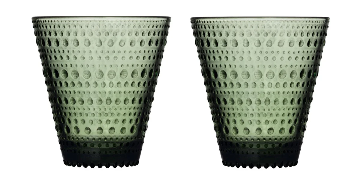 Glas 2er-Set Kastehelmi tannengrün