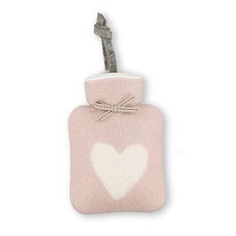 Mini Wärmflasche mit Herzmotiv, rose/weiß, 0,2 l Dorothee Lehnen