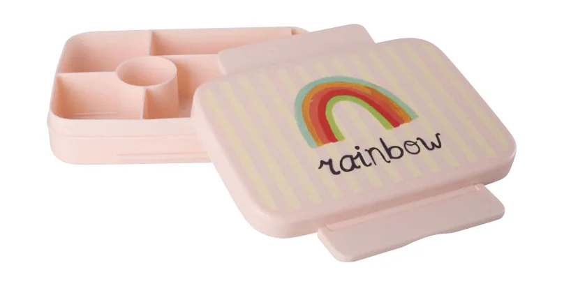 Plastik-Lunchbox mit sechs Fächern Regenbogen 5x16,5x22cm