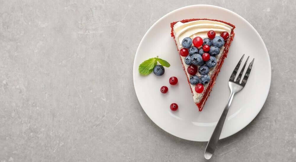 Kuchengabel mit Kuchen