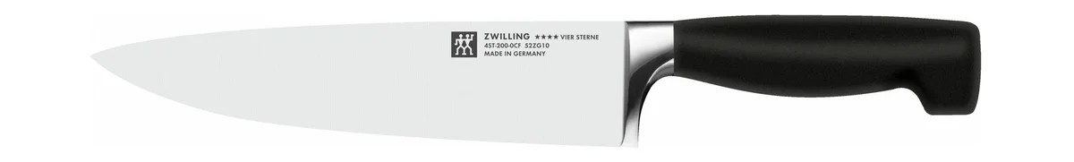 Vier Sterne Kochmesser 20 cm schwarz